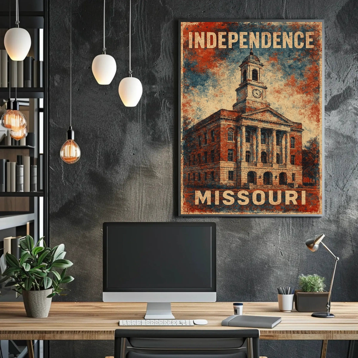 Independence Missouri Patriotic Courthouse Vintage Poster