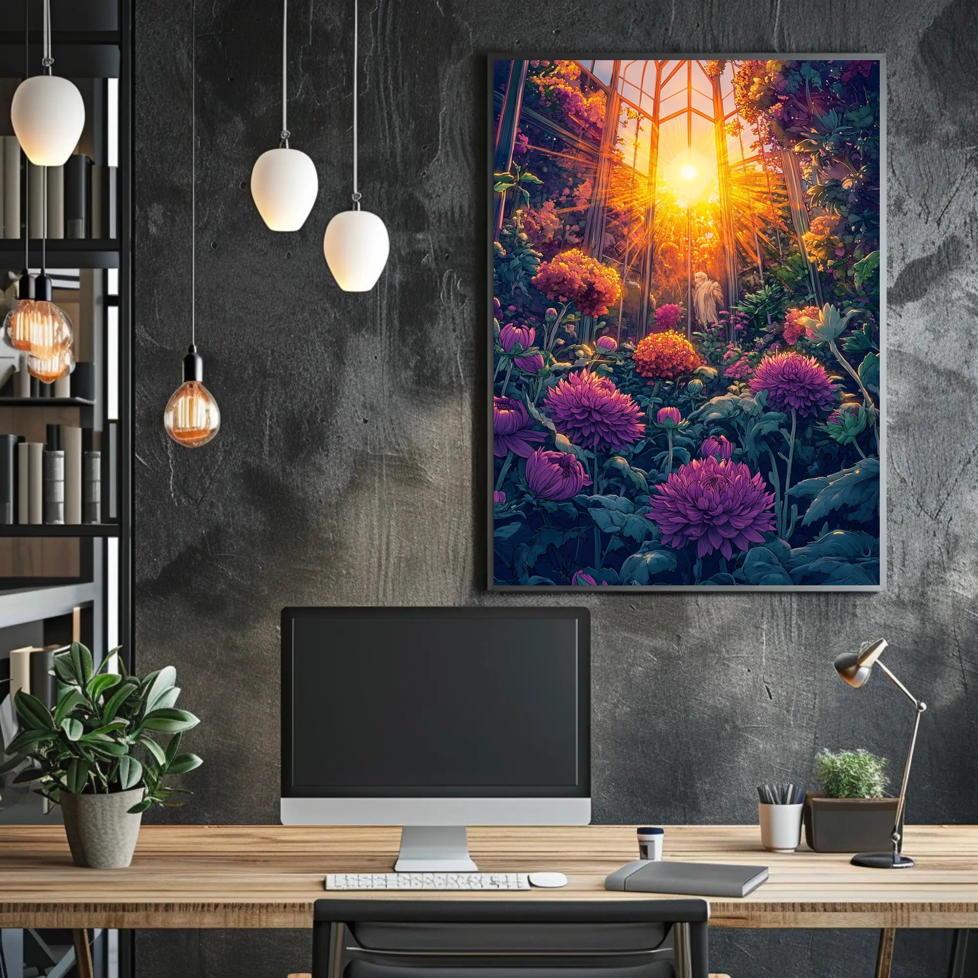 Nature's Beauty Greenhouse Scene Art Poster
