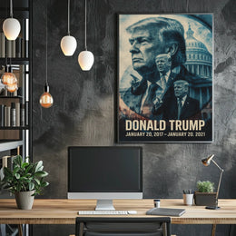 Donald Trump 45th President of the United States Double Exposure Poster