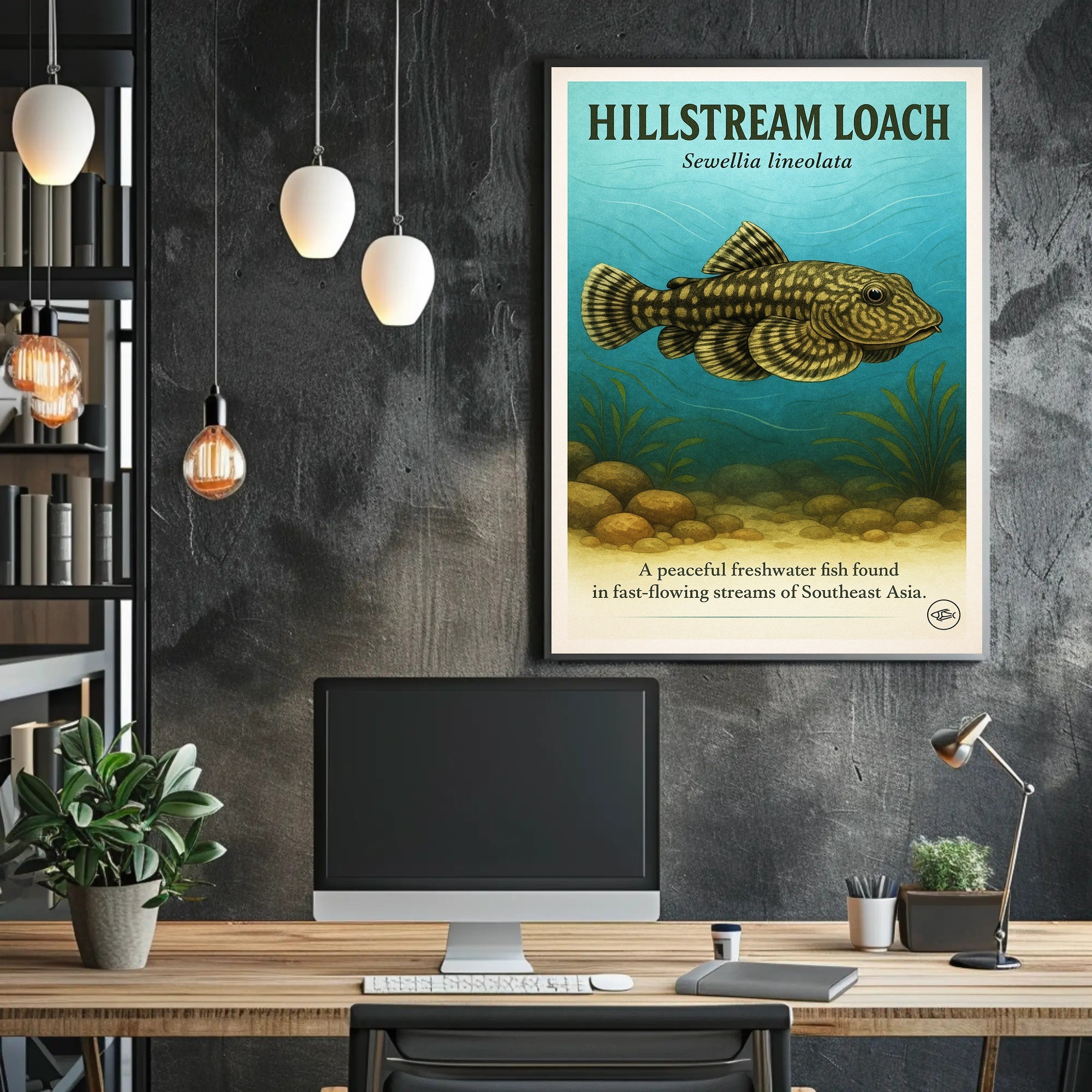 Hillstream Loach Sewellia lineolata Poster PosterGoat