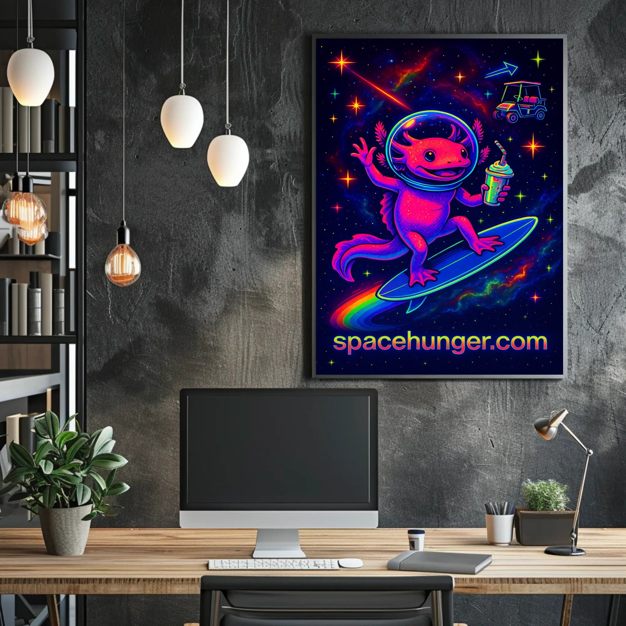 Axolotl Cosmic Adventure in Space or Astronomy Poster