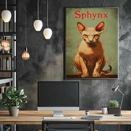 Sphynx Cat Minimalist Art Print For Modern Home Poster
