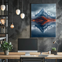 Mountain Reflection Landscape Art Print - National Park Poster PosterGoat