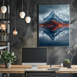 Mountain Reflection Landscape Art Print - National Park Poster PosterGoat