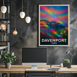 Davenport Iowa Scenic Vibrant View Impressionism Poster