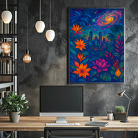 Cosmic Jungle Cityscape Poster