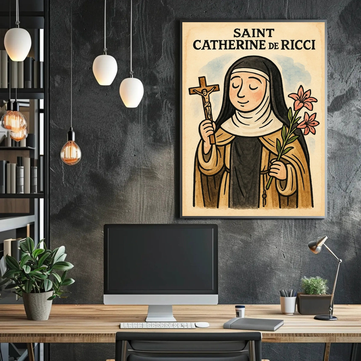 Saint Catherine De Ricci Figure Wall Art Print Poster