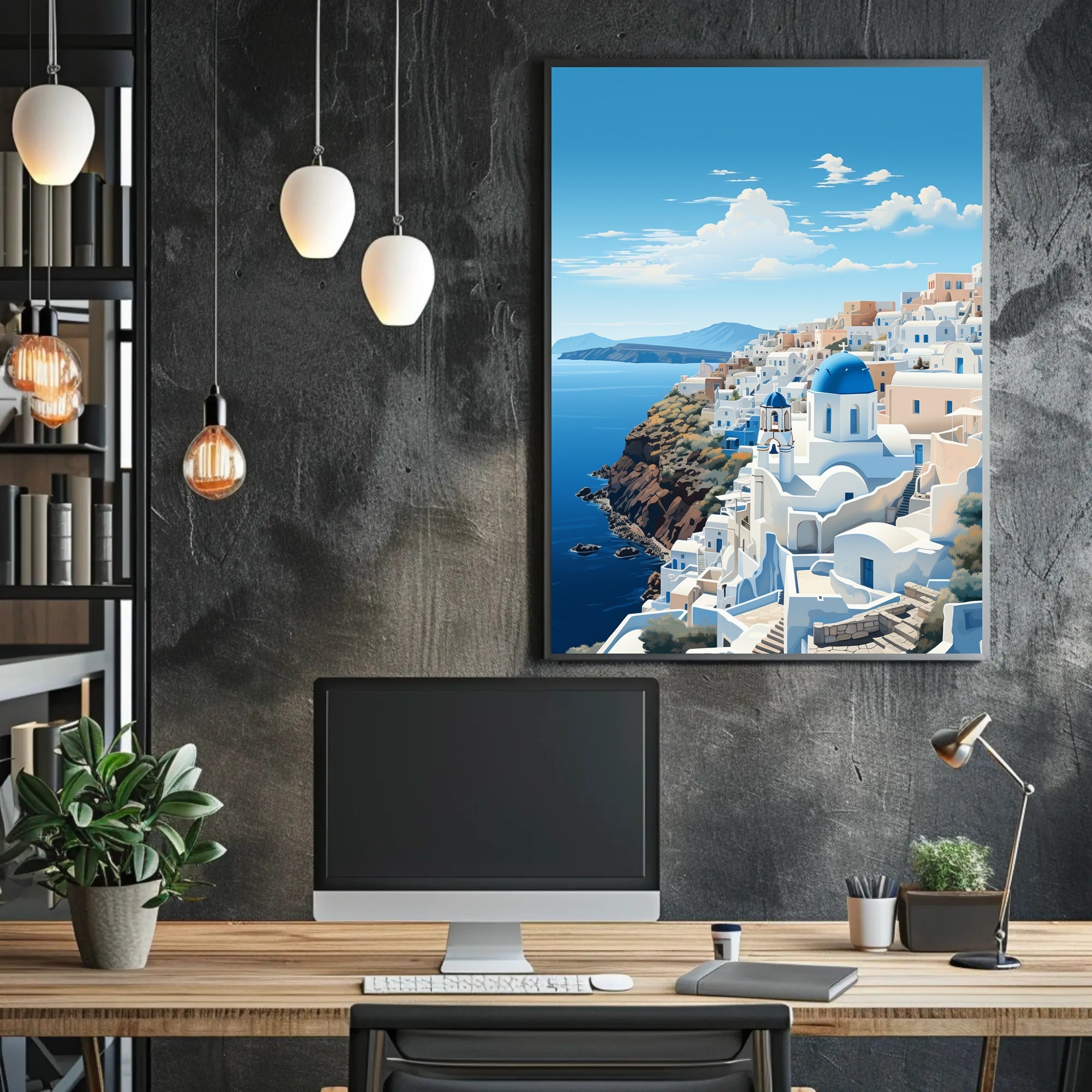 Santorini Serenity Poster PosterGoat