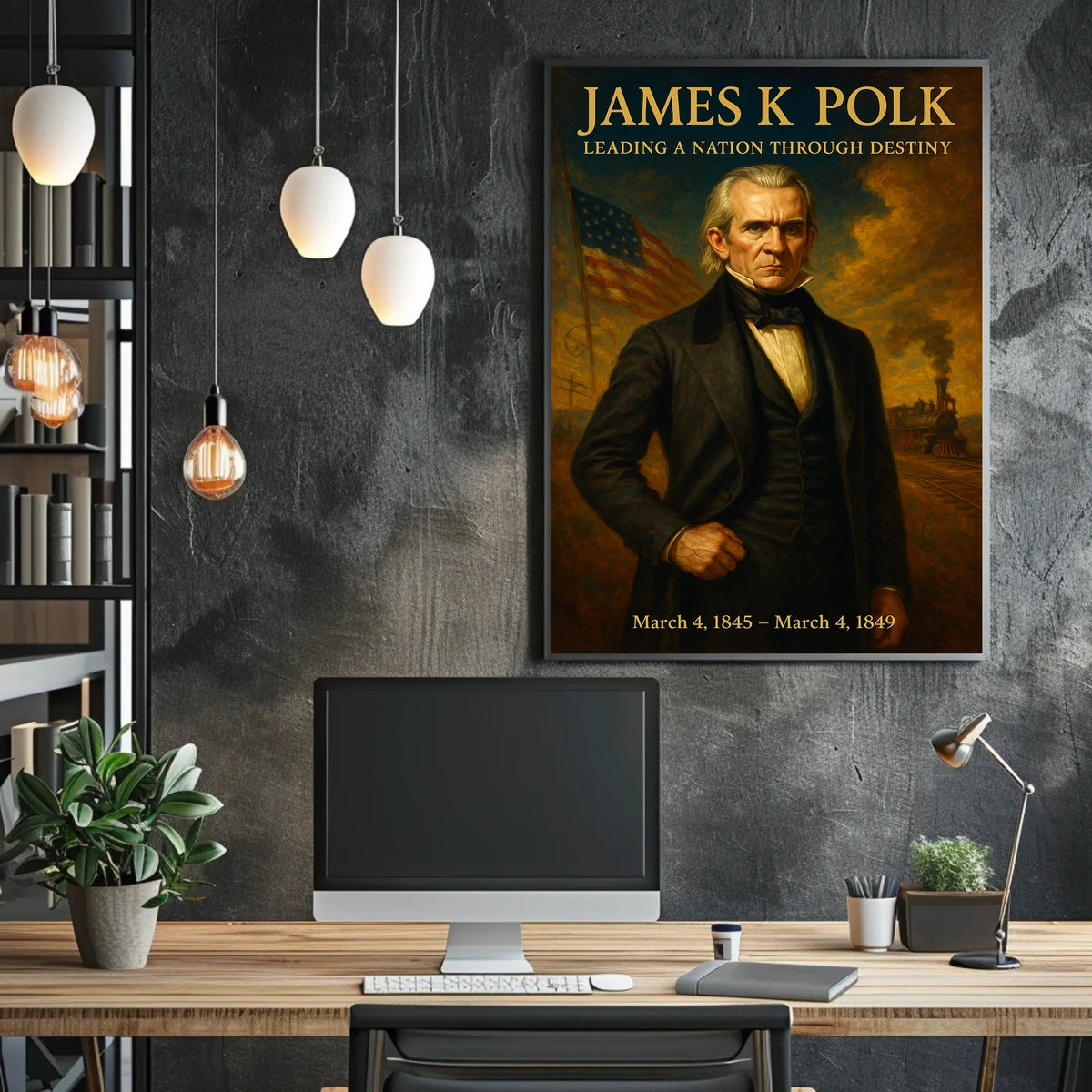 James K. Polk Vintage Historical Poster Art