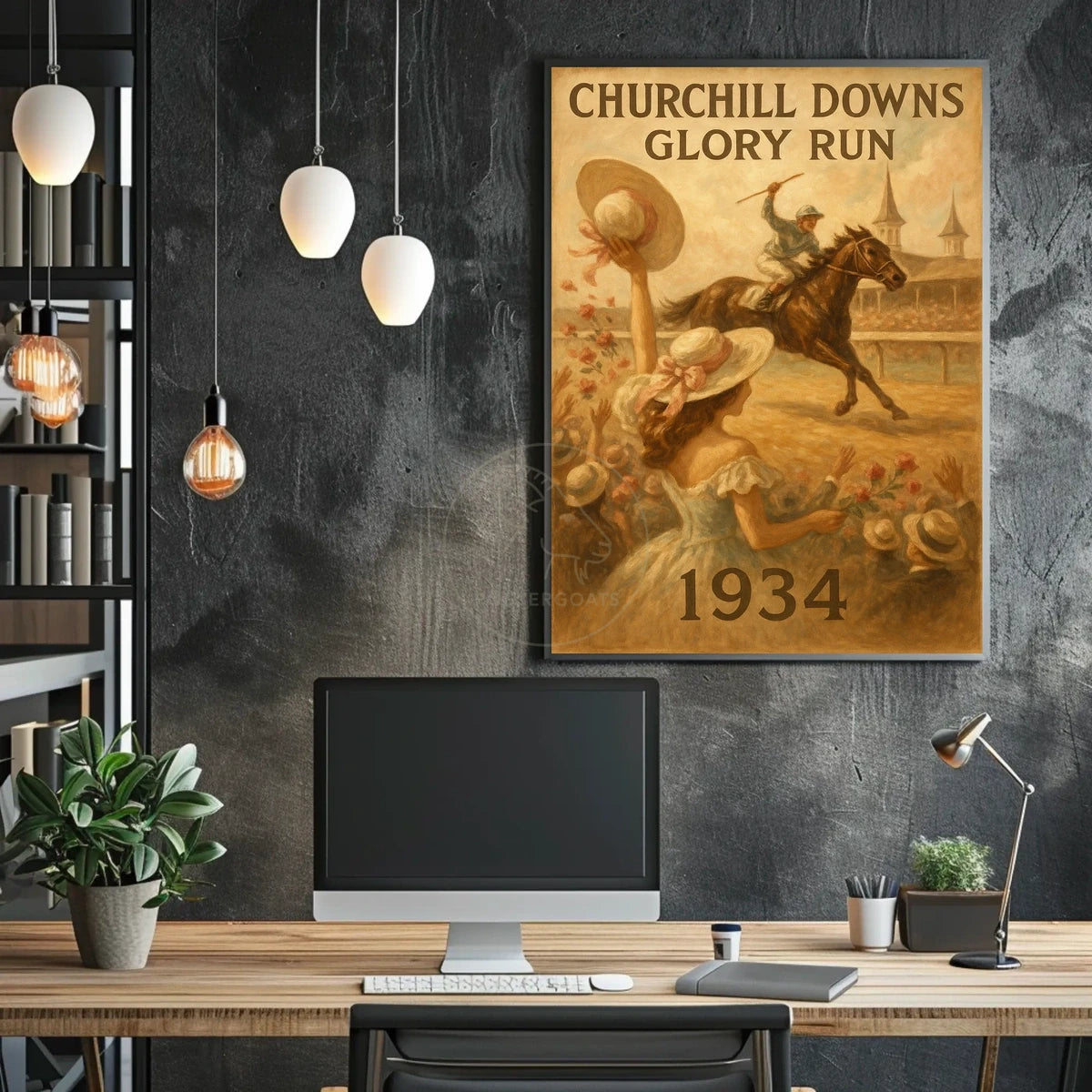Churchill Downs Glory Run Vintage Sports Poster