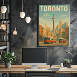 Toronto Skyline Vintage Travel Poster
