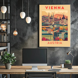 Vienna Skyline Artistic Travel Poster