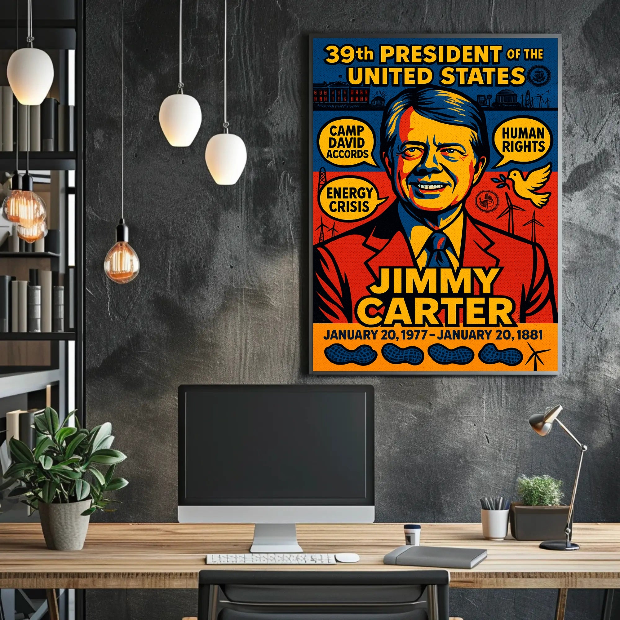 Jimmy Carter United States Leader Artistic Wall Poster