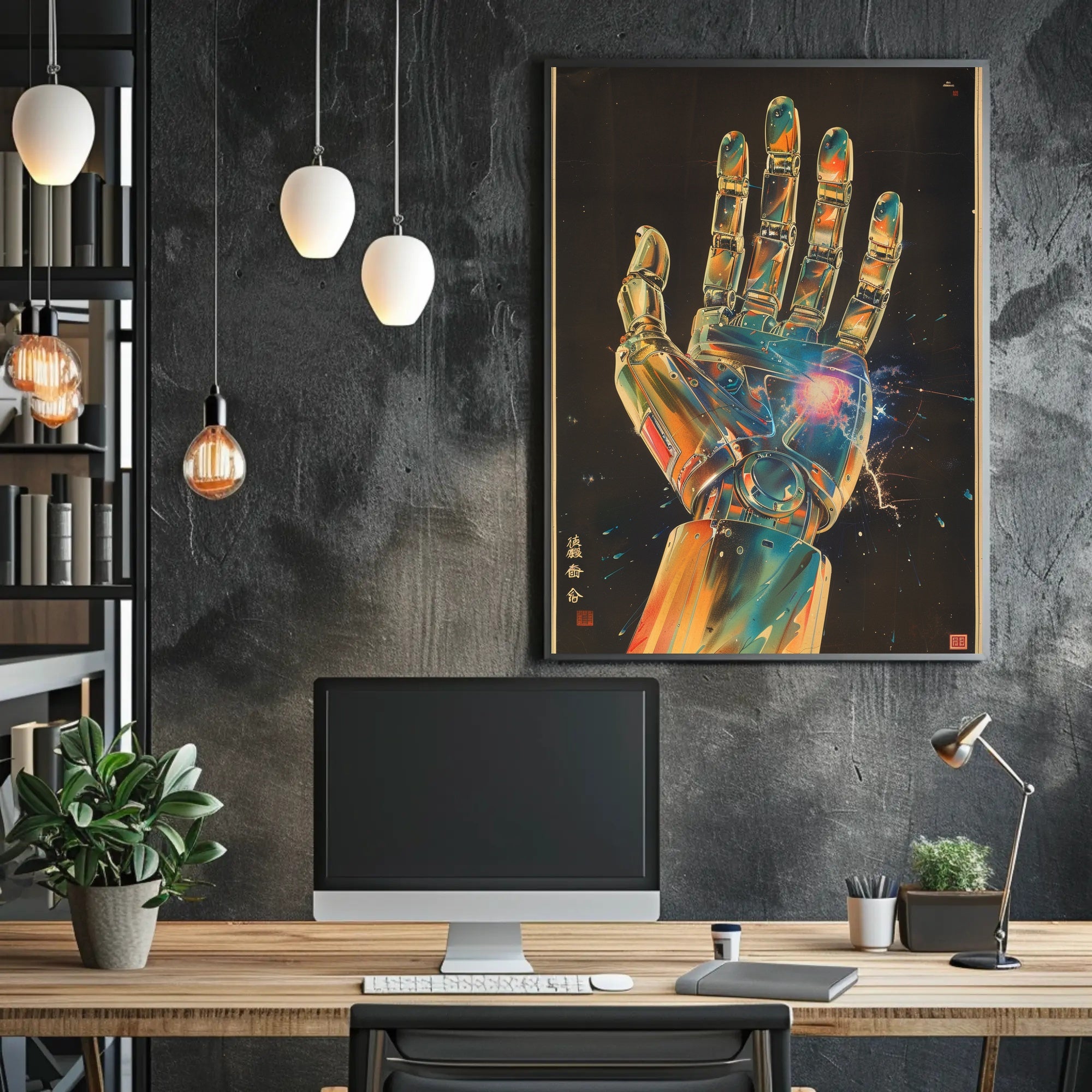 Futuristic Mechanical Hand Art Print Poster Home Decor PosterGoat
