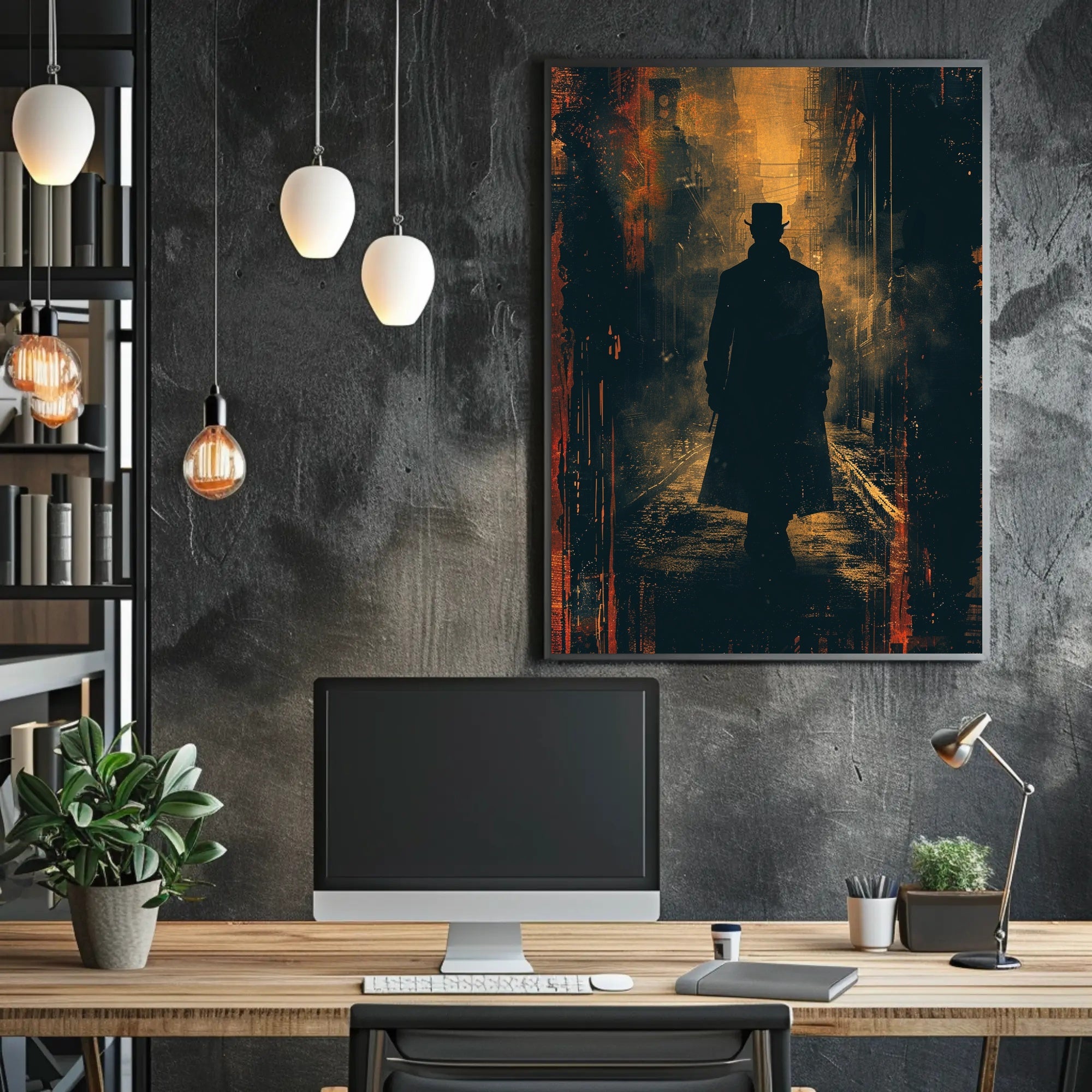 Shadowy Figure in the Alley Poster PosterGoat