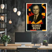 George H. W. Bush 41st President of the United States Abstract Pop Poster