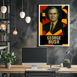 George H. W. Bush 41st President of the United States Abstract Pop Poster
