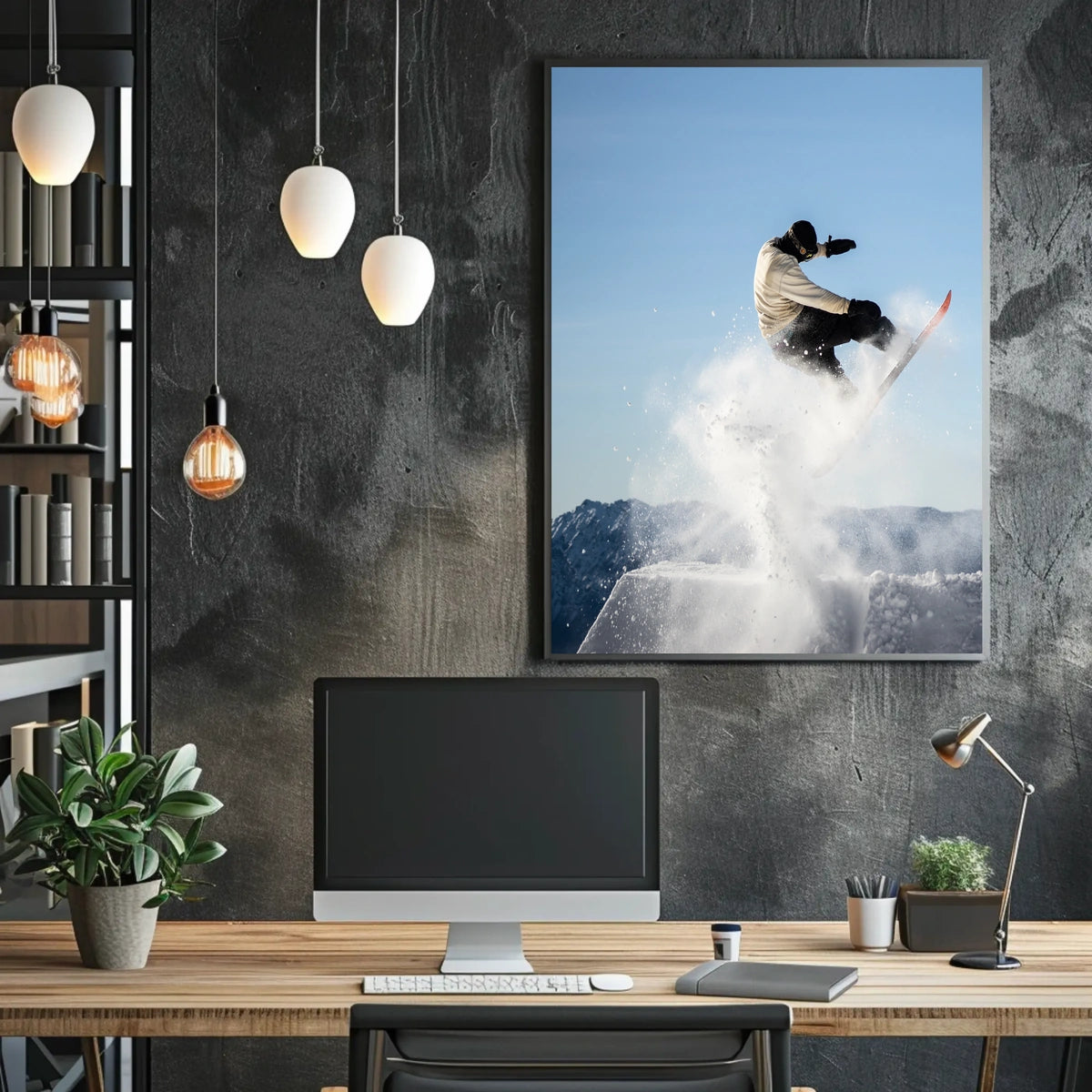 Snowboarder In Action Poster