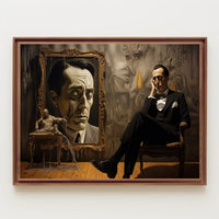 Introspective Vintage Scene in Dim Room Artistic Poster