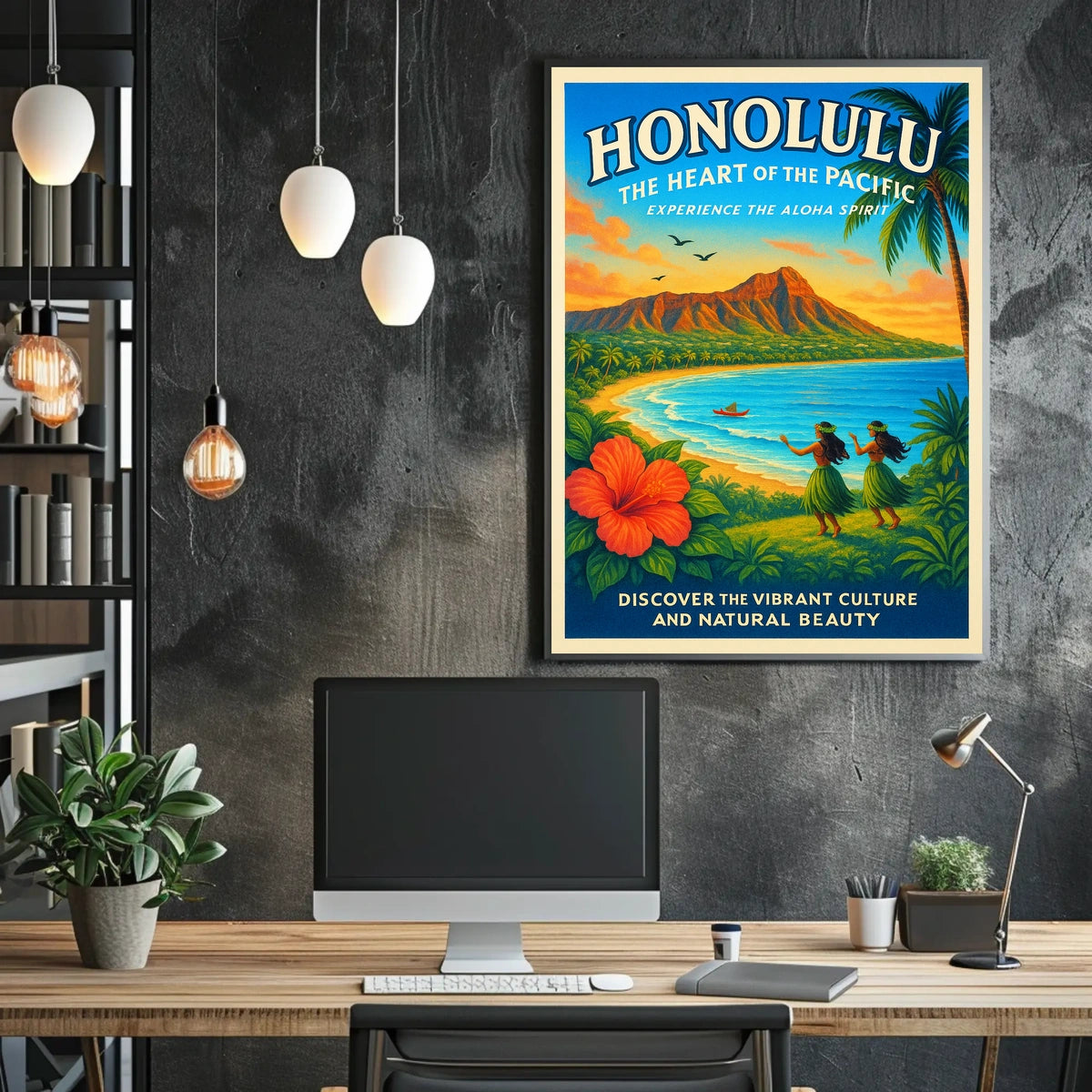 Honolulu The Heart of the Pacific Poster
