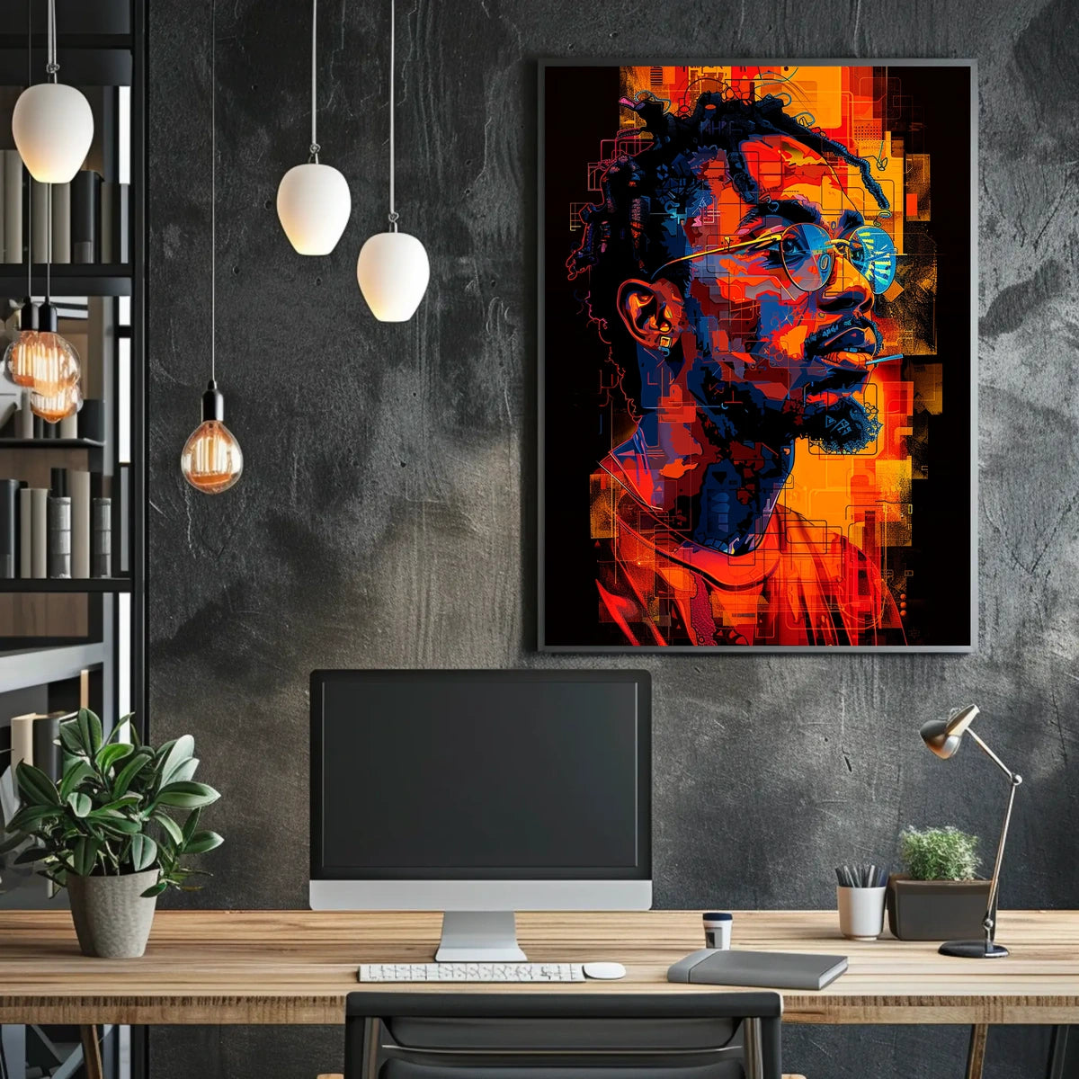 Vibrant Portrait In Abstract Abstract Poster