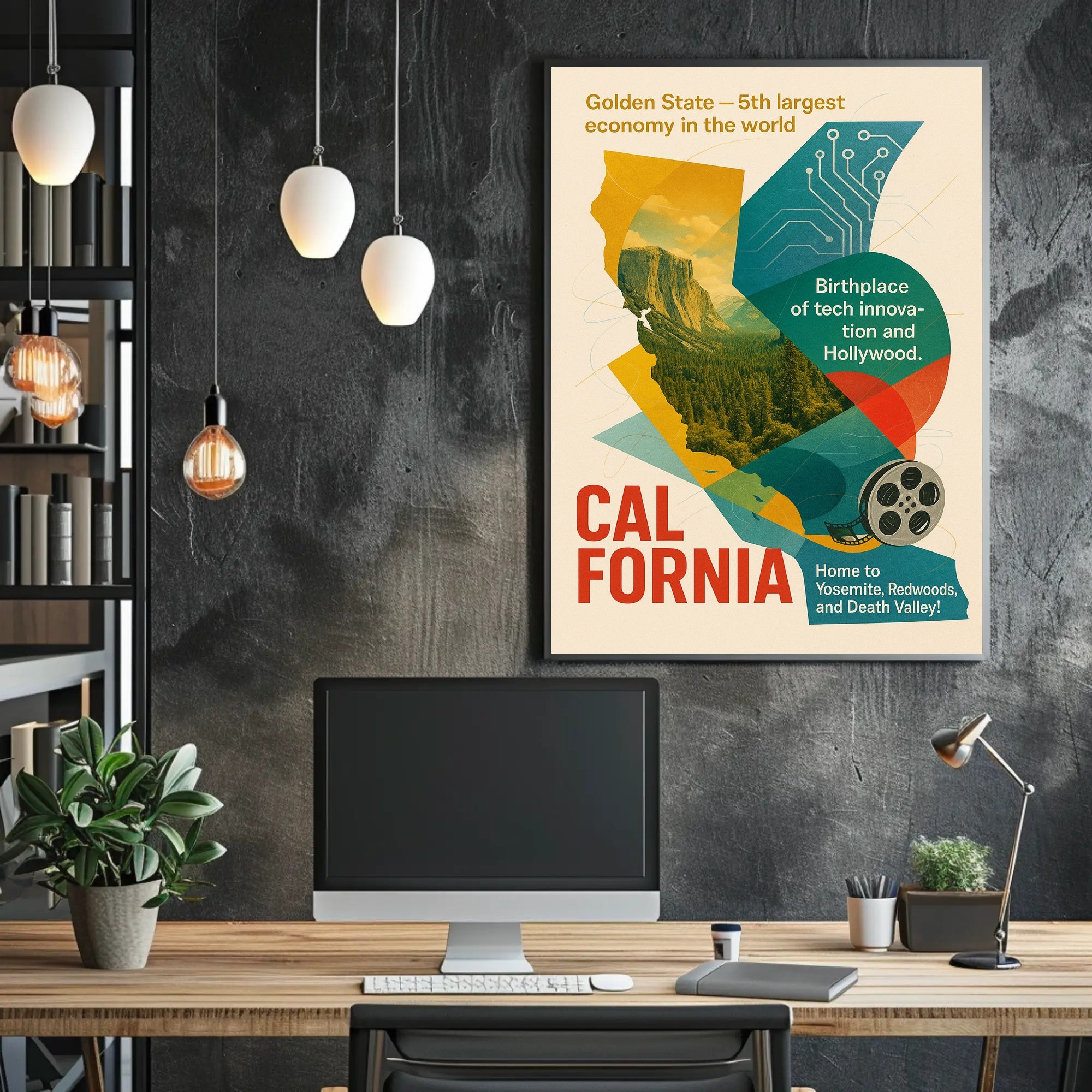 California Golden State Wall Art Print PosterGoat