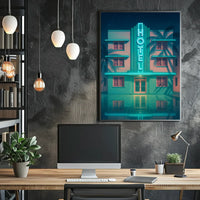 Vintage Cityscape Mid-20th Century Art Poster