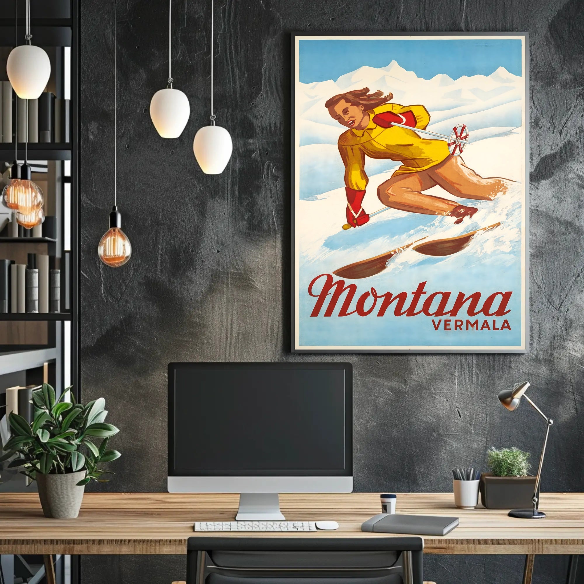 Montana Vermala Ski Resort Poster PosterGoat