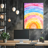 Rainbow Watercolor Poster Vibrant Nursery Wall Art