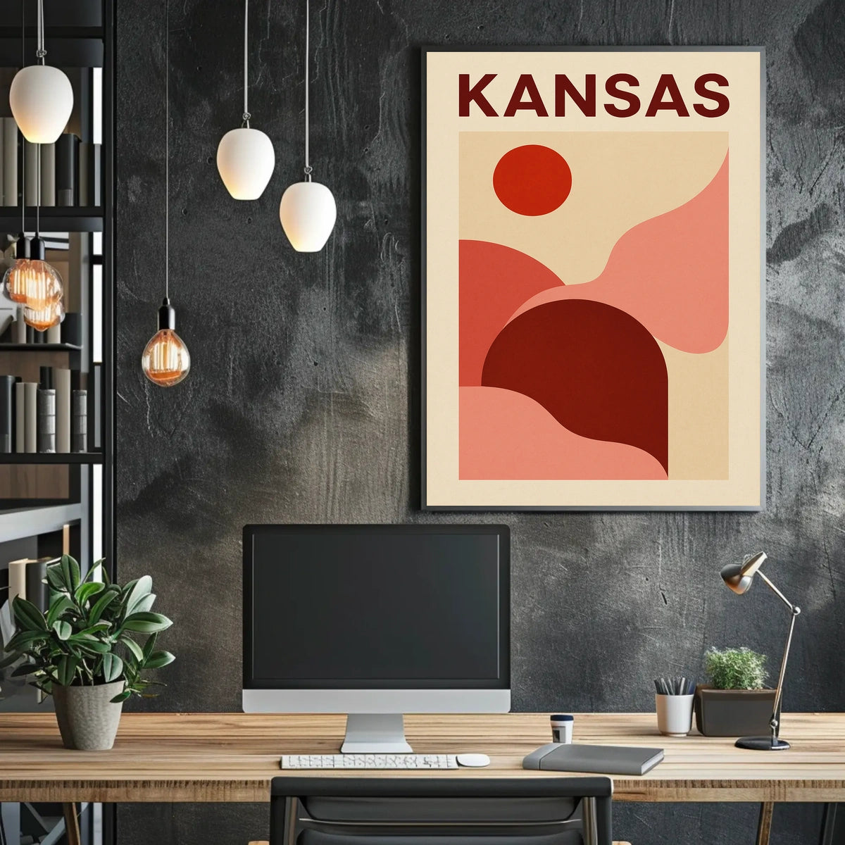 Kansas Abstract Landscape Poster