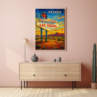 Las Vegas Nevada Vintage Welcome Sign Poster