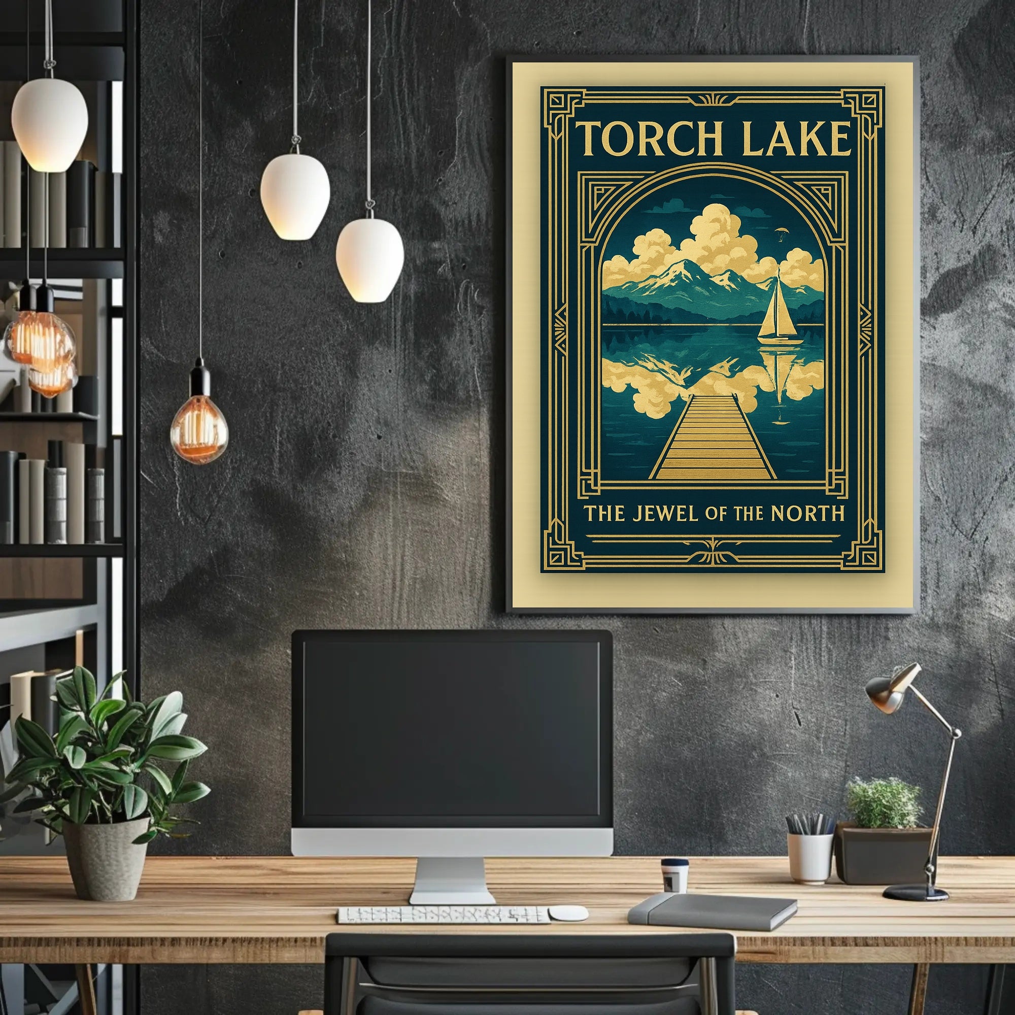 Torch Lake Vintage Travel Poster Wall Art