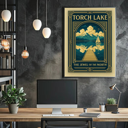 Torch Lake Vintage Travel Poster Wall Art