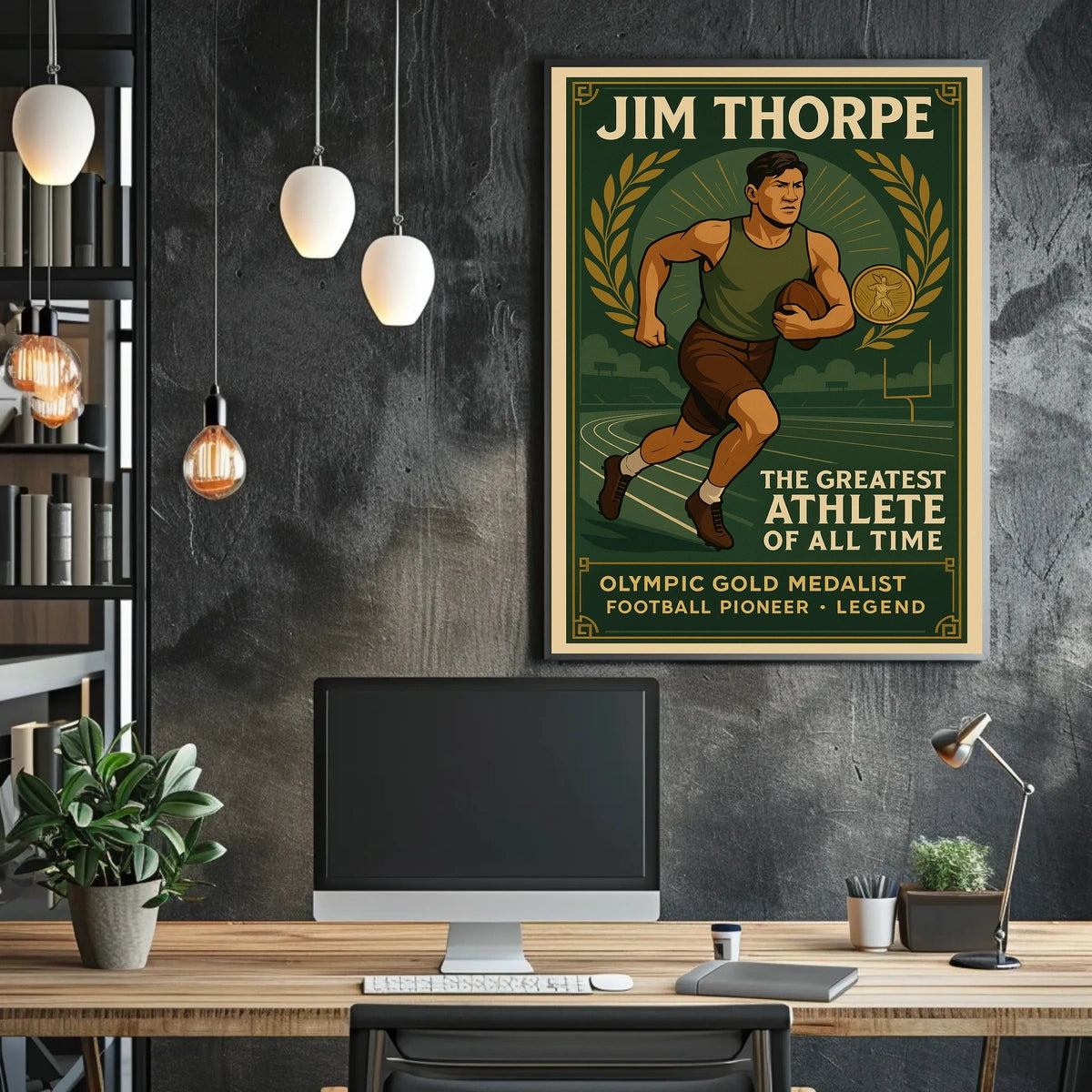 Jim Thorpe Legendary Athlete Tribute Poster