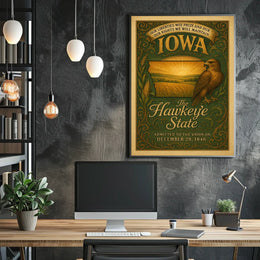 Iowa The Hawkeye State Poster