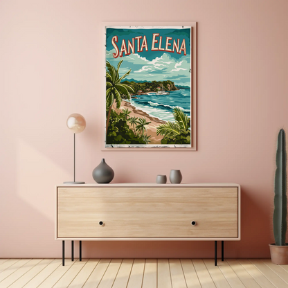Santa Elena Mexico Beach Paradise Travel Poster