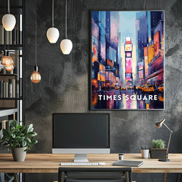 Times Square Vibrant Cityscape Art Print Urban or Cityscape Poster