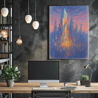 Vibrant Abstract Cityscape Futuristic Sci-Fi Poster