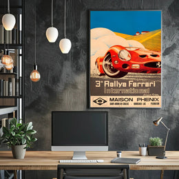3rd Rallye Ferrari Travel Poster Art Print Decor