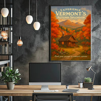 Vermont Autumn Scenic Poster Wall Art Print