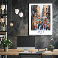 Bustling Market in Cairo Poster PosterGoat