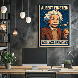 Albert Einstein Relativity Vintage Educational Poster
