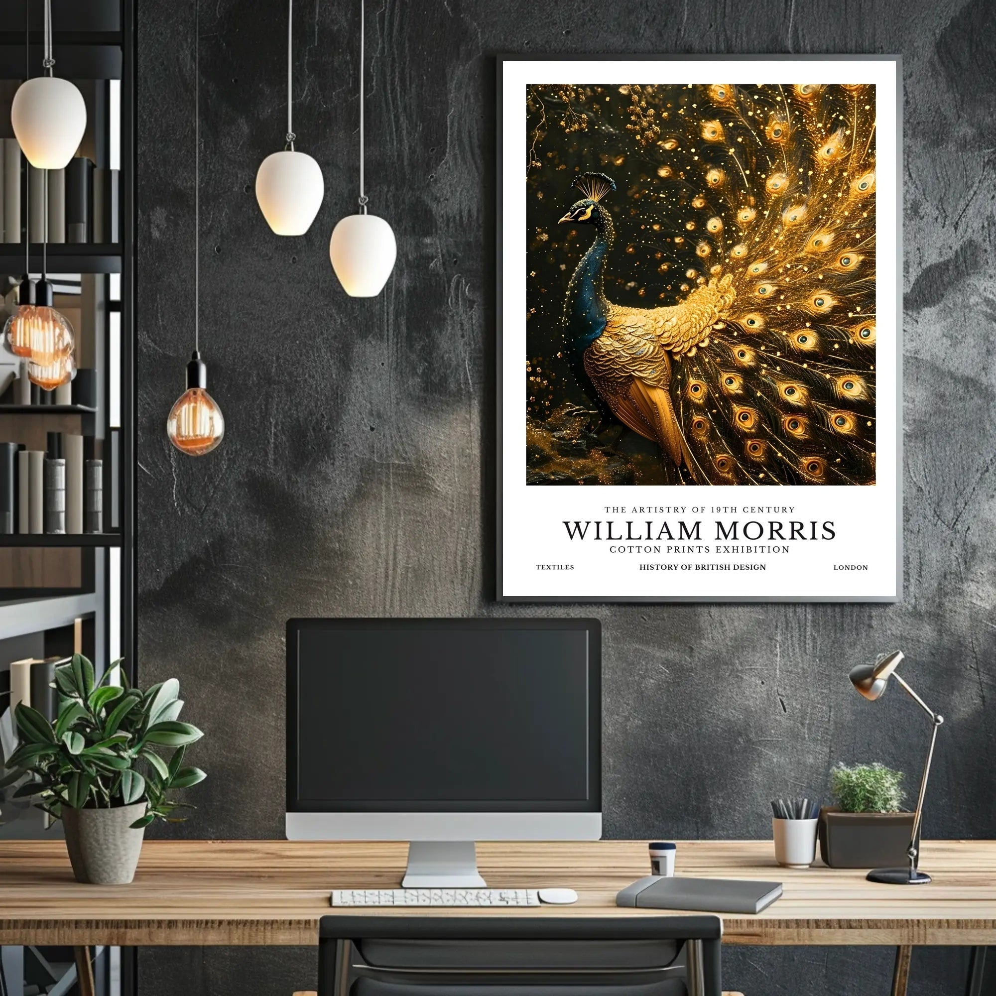 William Morris Peacock Design Cultural or Heritage Poster