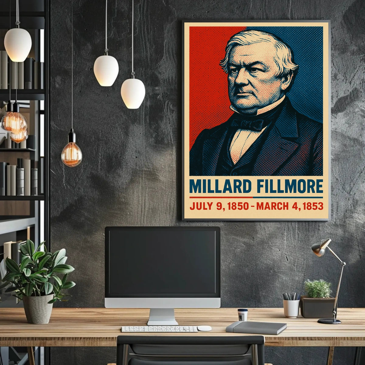 Millard Fillmore Presidential Term Vintage Collector Poster