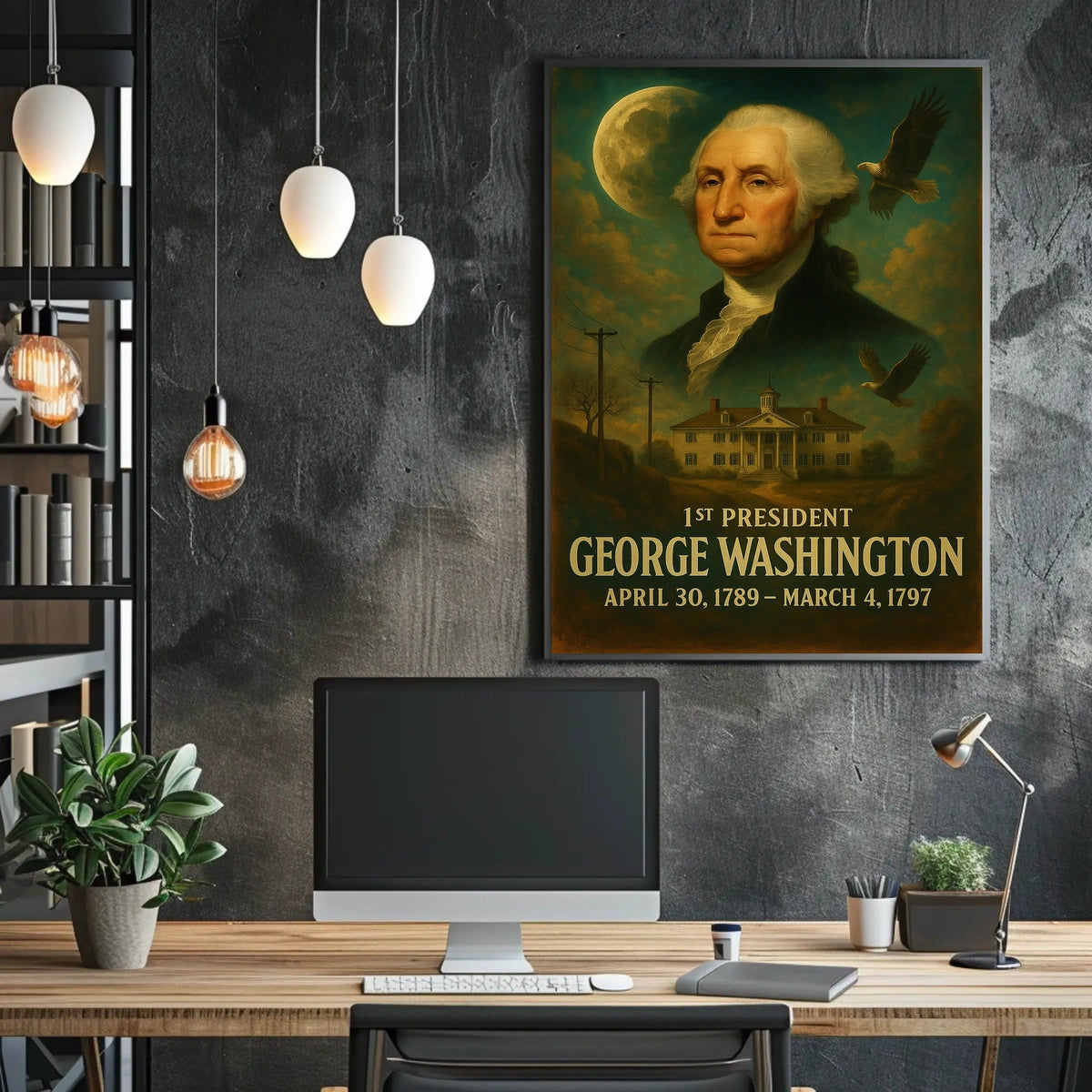 George Washington Neoclassical Realism Presidential Portrait Inspired Patriot Poster