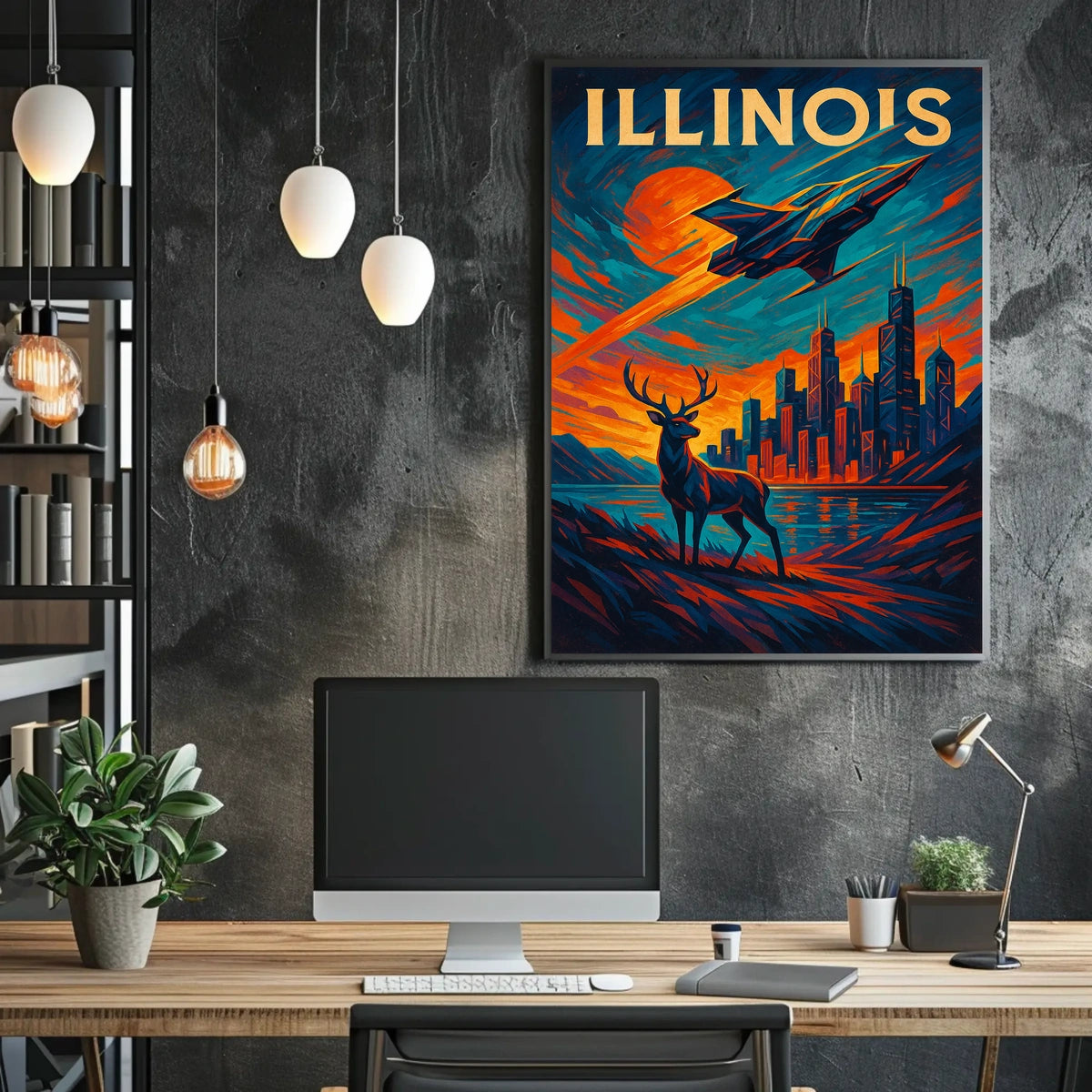 Illinois Skyline And Nature Poster