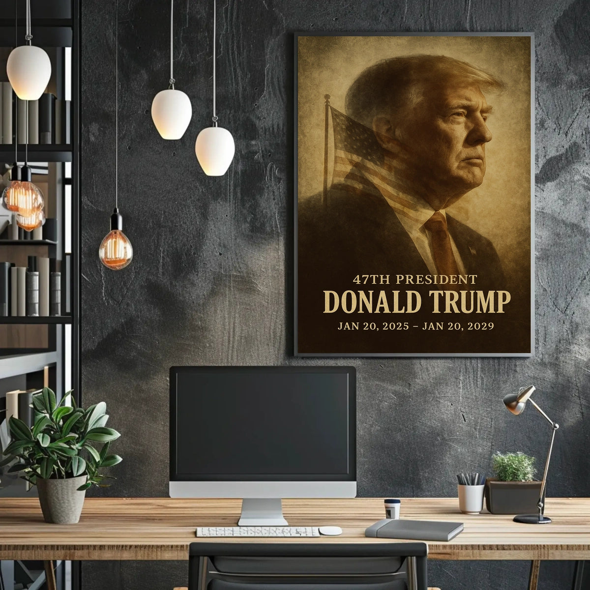 Trump Vision Promise Vintage Sepia Patriotic Poster