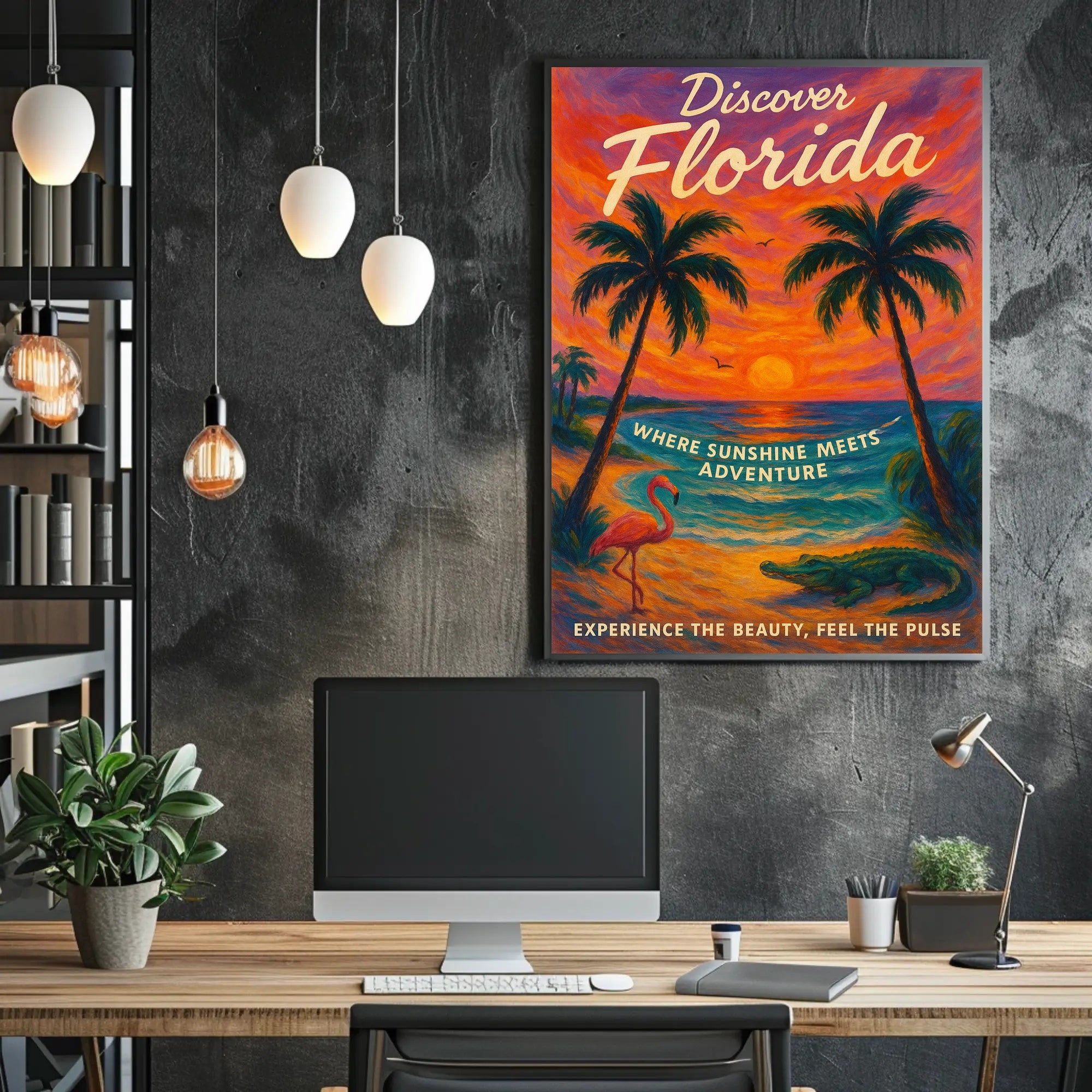 Florida Tropical Adventure at Sunset Travel Poster