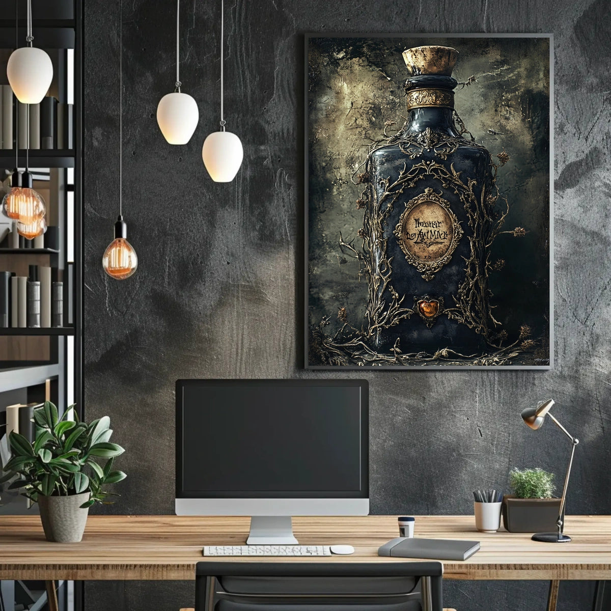Mystical Dark Bottle Artistic Poster