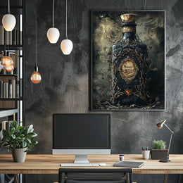 Mystical Dark Bottle Artistic Poster